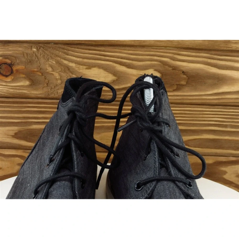 Toms Boots Sz 13‎ M Black Round Toe Chukka Fabric Men